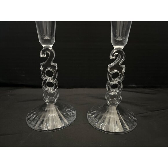 Vintage Millennium Champagne Flutes Cristal D’Arques France - Picture 2 of 7